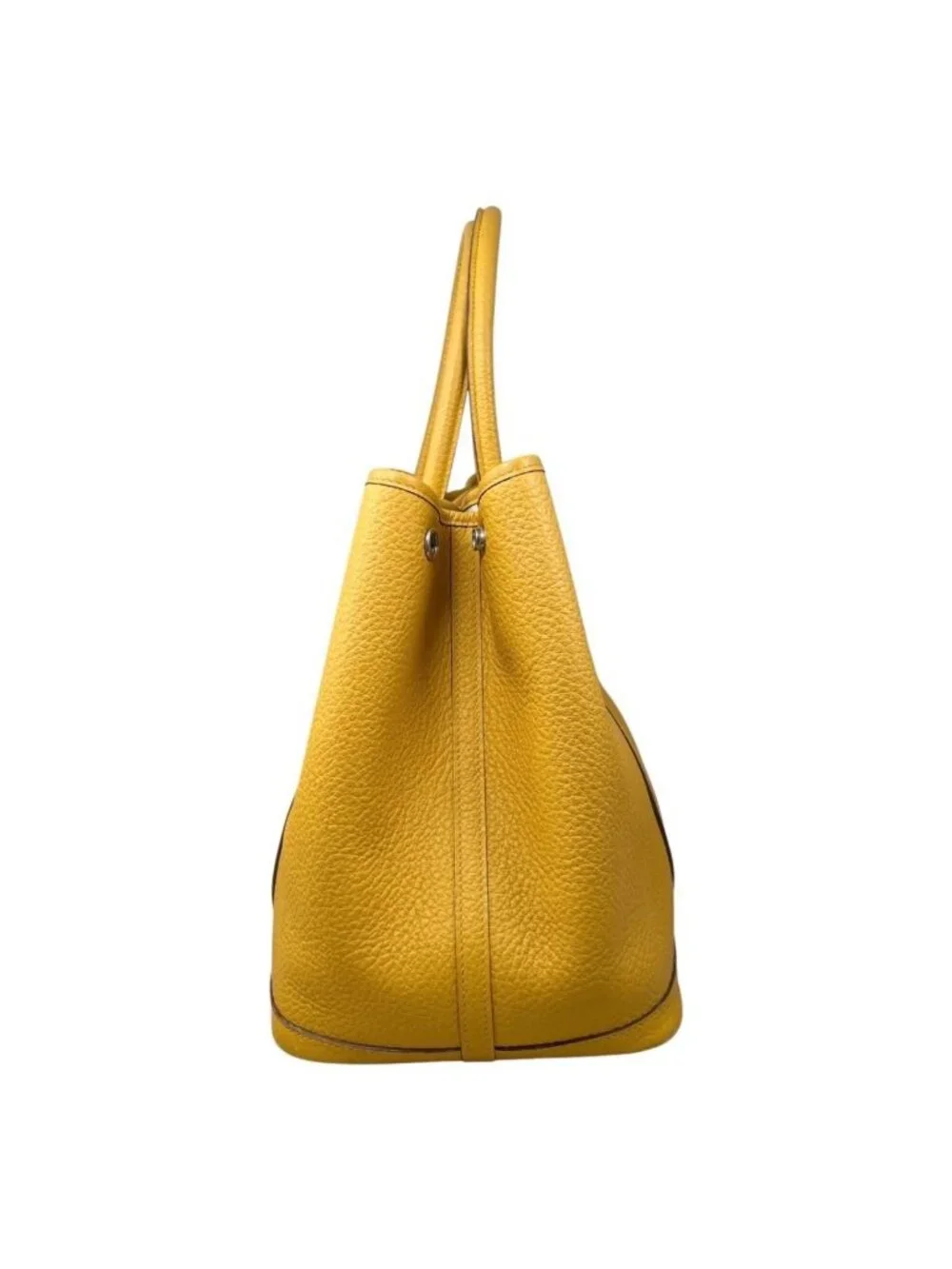 Hermes Tote Bag Garden Party PM Negonda Jaune Ambre Yellow Silver